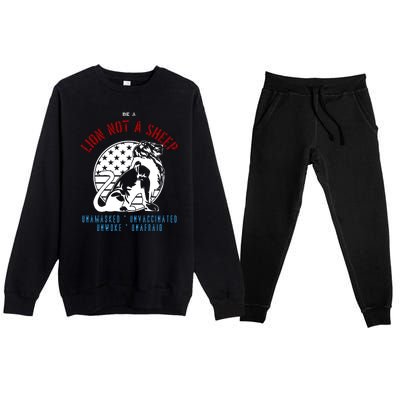 Conservative Lion Not A Sheep Premium Crewneck Sweatsuit Set