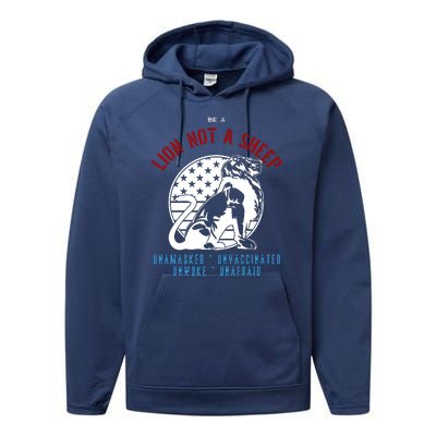 Conservative Lion Not A Sheep Performance Fleece Hoodie