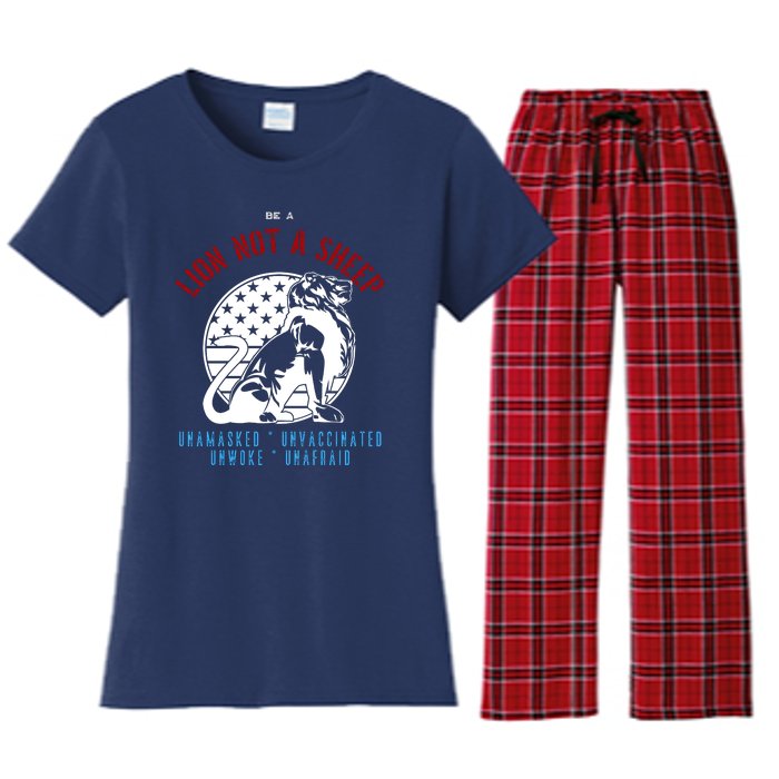 Conservative Lion Not A Sheep Women's Flannel Pajama Set