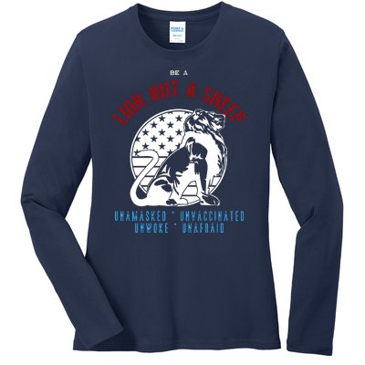 Conservative Lion Not A Sheep Ladies Long Sleeve Shirt