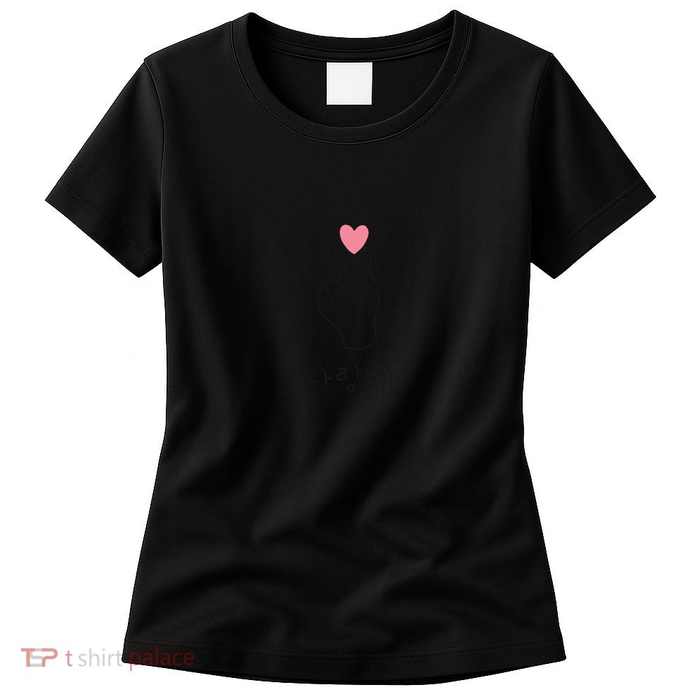 Crash Landing On You Kdrama Korean Heart Finger Womens T-Shirt