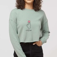 Crash Landing On You Kdrama Korean Heart Finger Cropped Pullover Crew