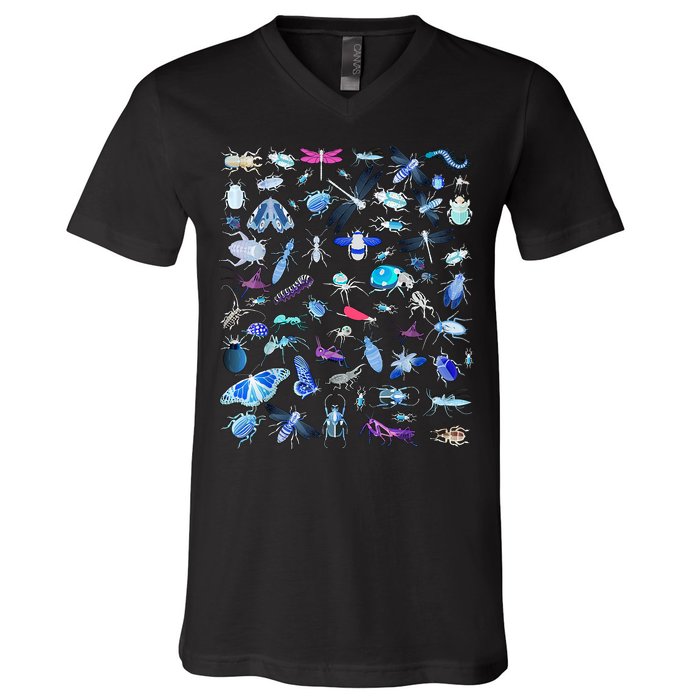 Cool Lots Of Bugs V-Neck T-Shirt