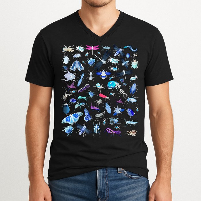 Cool Lots Of Bugs V-Neck T-Shirt