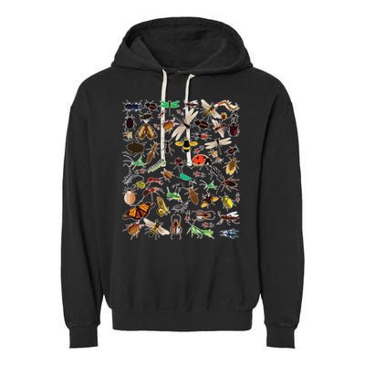 Cool Lots Of Bugs Funny Insect Lover Entomologist Garment-Dyed Fleece Hoodie