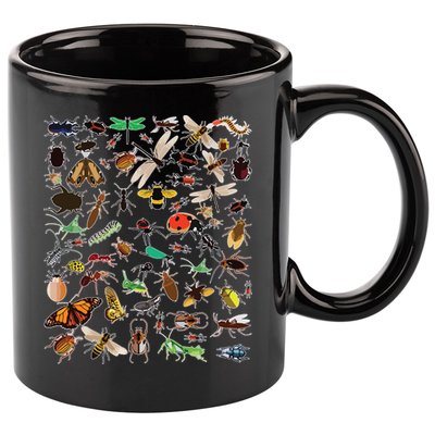 Cool Lots Of Bugs Funny Insect Lover Entomologist 11oz C Handle Ceramic Mug