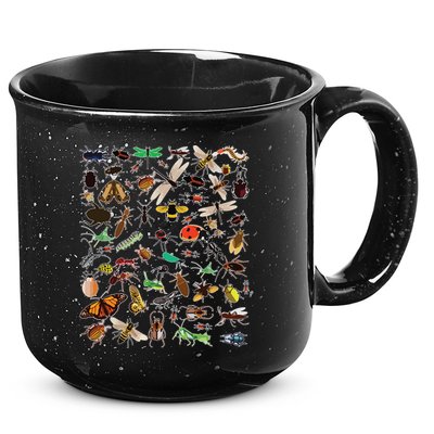 Cool Lots Of Bugs Funny Insect Lover Entomologist 15oz Campfire Ceramic Mug