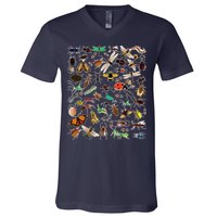 Cool Lots Of Bugs Funny Insect Lover Entomologist V-Neck T-Shirt