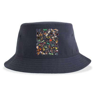 Cool Lots Of Bugs Funny Insect Lover Entomologist Sustainable Bucket Hat