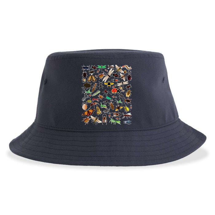 Cool Lots Of Bugs Funny Insect Lover Entomologist Sustainable Bucket Hat