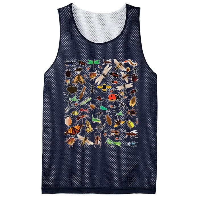 Cool Lots Of Bugs Funny Insect Lover Entomologist Mesh Reversible Basketball Jersey Tank