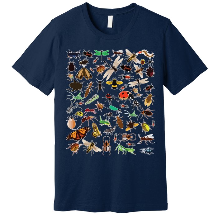Cool Lots Of Bugs Funny Insect Lover Entomologist Premium T-Shirt