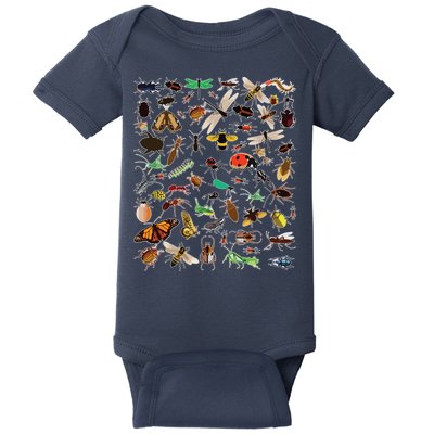 Cool Lots Of Bugs Funny Insect Lover Entomologist Baby Bodysuit