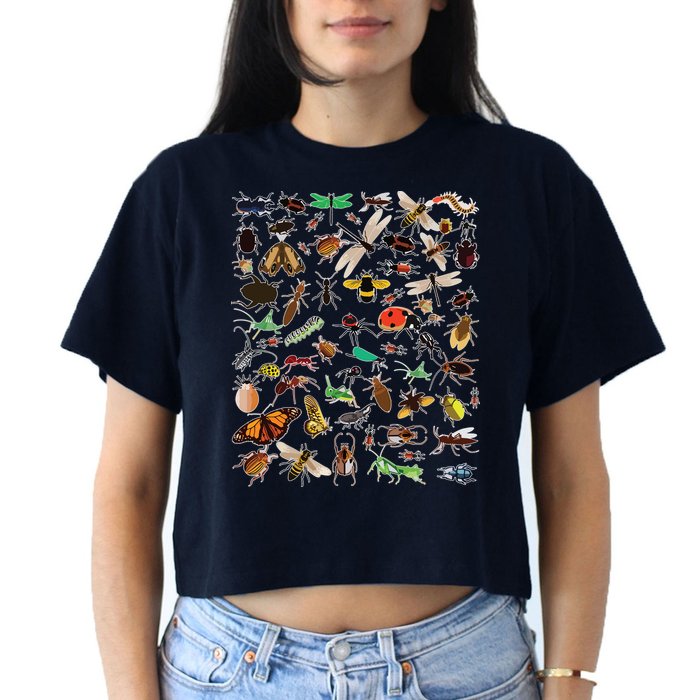 Cool Lots Of Bugs Funny Insect Lover Entomologist Crop Top