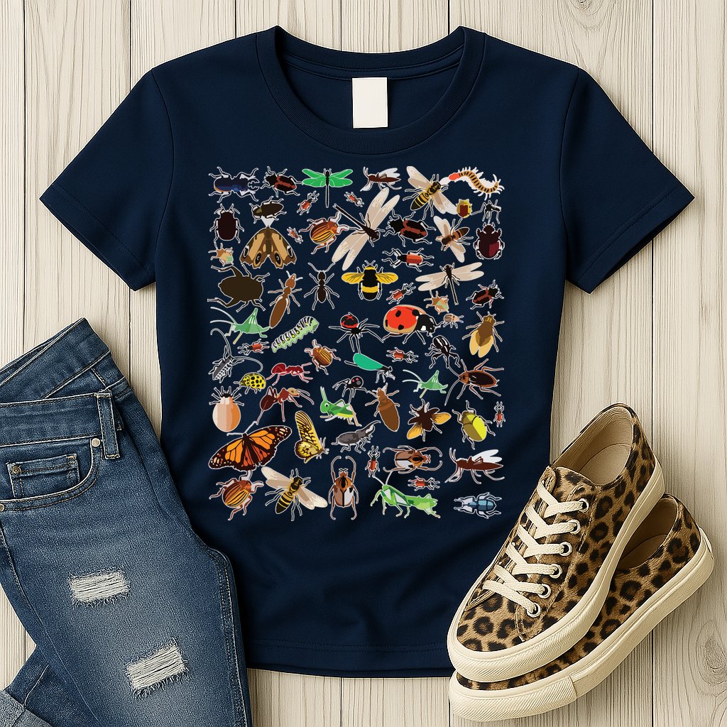Cool Lots Of Bugs Funny Insect Lover Entomologist Womens T-Shirt