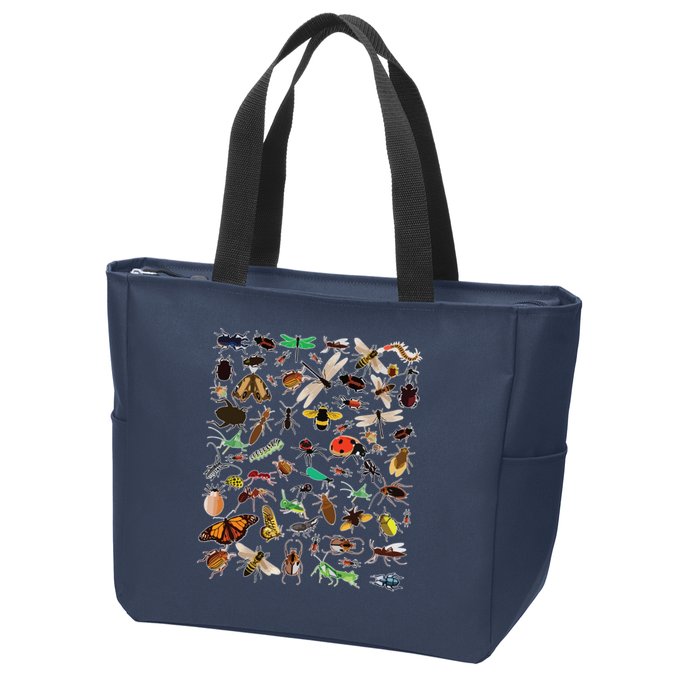 Cool Lots Of Bugs Funny Insect Lover Entomologist Zip Tote Bag