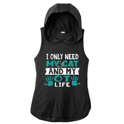 Cat Lover Occupational Therapy Cute Giftot Therapist Ot Month Gift Ladies PosiCharge Tri-Blend Wicking Draft Hoodie Tank