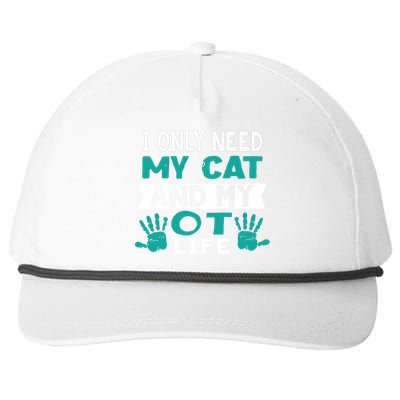 Cat Lover Occupational Therapy Cute Giftot Therapist Ot Month Gift Snapback Five-Panel Rope Hat