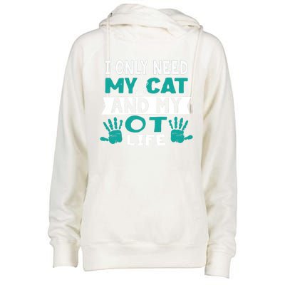 Cat Lover Occupational Therapy Cute Giftot Therapist Ot Month Gift Womens Funnel Neck Pullover Hood