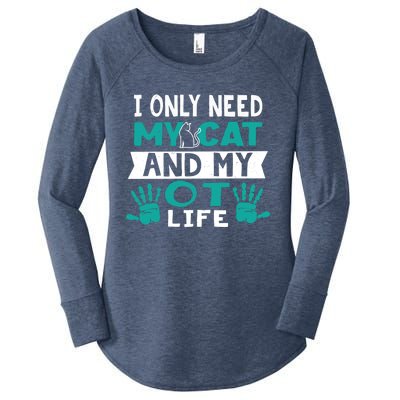 Cat Lover Occupational Therapy Cute Giftot Therapist Ot Month Gift Women's Perfect Tri Tunic Long Sleeve Shirt