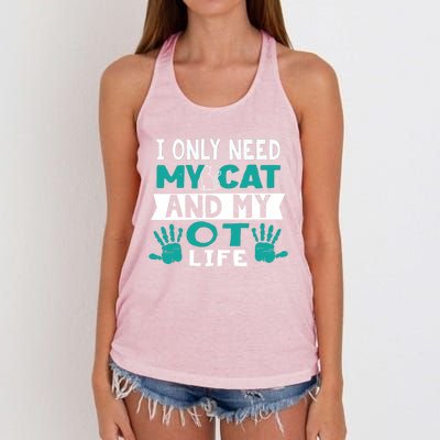 Cat Lover Occupational Therapy Cute Giftot Therapist Ot Month Gift Women's Knotted Racerback Tank