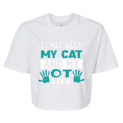 Cat Lover Occupational Therapy Cute Giftot Therapist Ot Month Gift Bella+Canvas Jersey Crop Tee