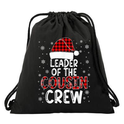 Christmas Leader Of The Cousin Crew Pajamas Family Xmas Drawstring Bag