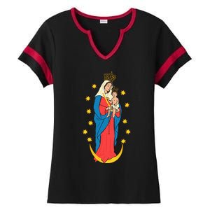 Chiquinquira Lady Of The Rosary Ladies Halftime Notch Neck Tee