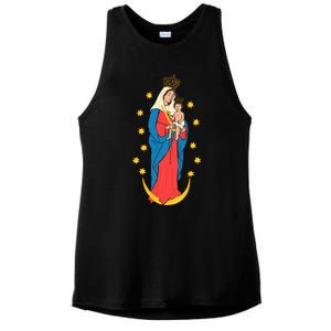 Chiquinquira Lady Of The Rosary Ladies PosiCharge Tri-Blend Wicking Tank