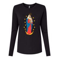 Chiquinquira Lady Of The Rosary Womens Cotton Relaxed Long Sleeve T-Shirt