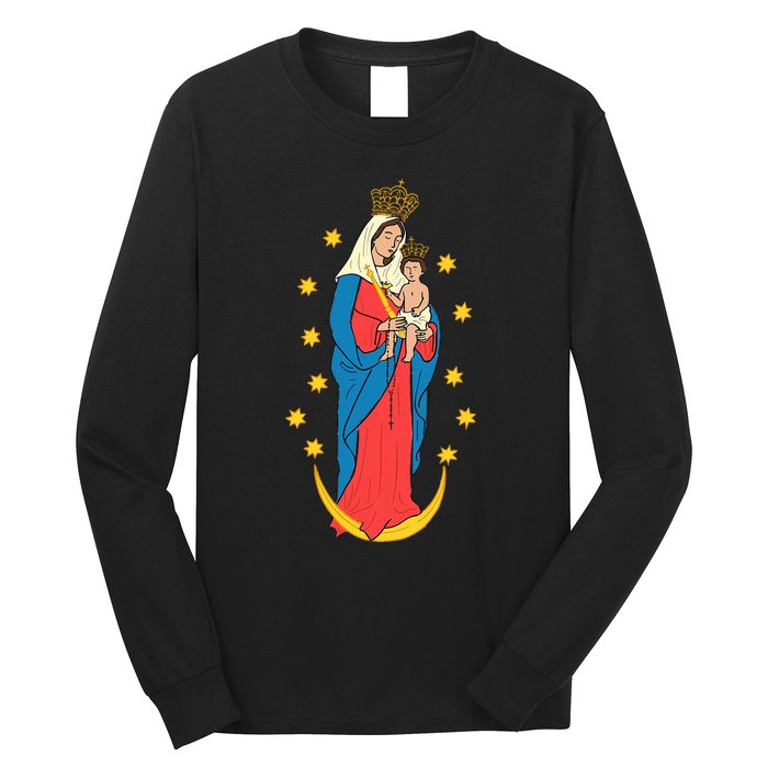 Chiquinquira Lady Of The Rosary Long Sleeve Shirt