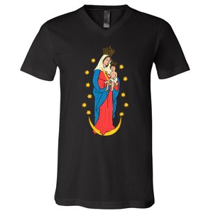 Chiquinquira Lady Of The Rosary V-Neck T-Shirt