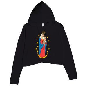 Chiquinquira Lady Of The Rosary Crop Fleece Hoodie