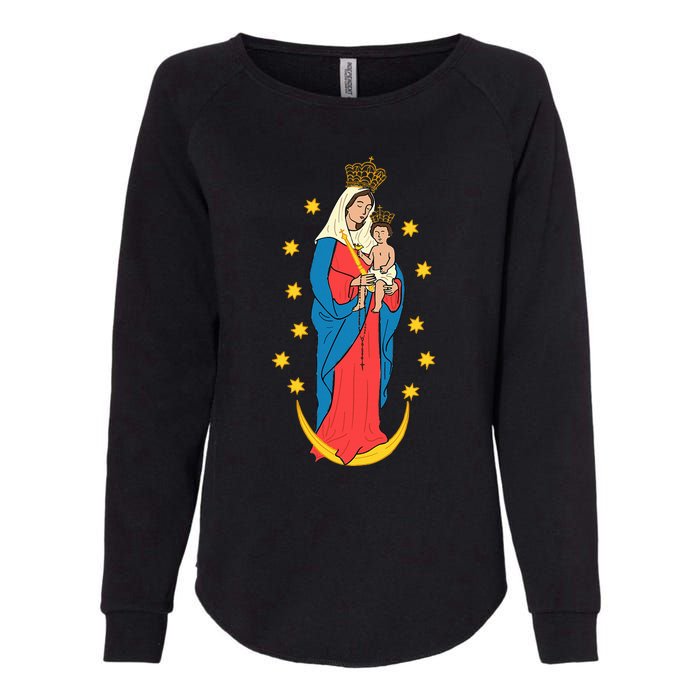 Chiquinquira Lady Of The Rosary Womens California Wash Sweatshirt