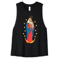 Chiquinquira Lady Of The Rosary Women's Racerback Cropped Tank