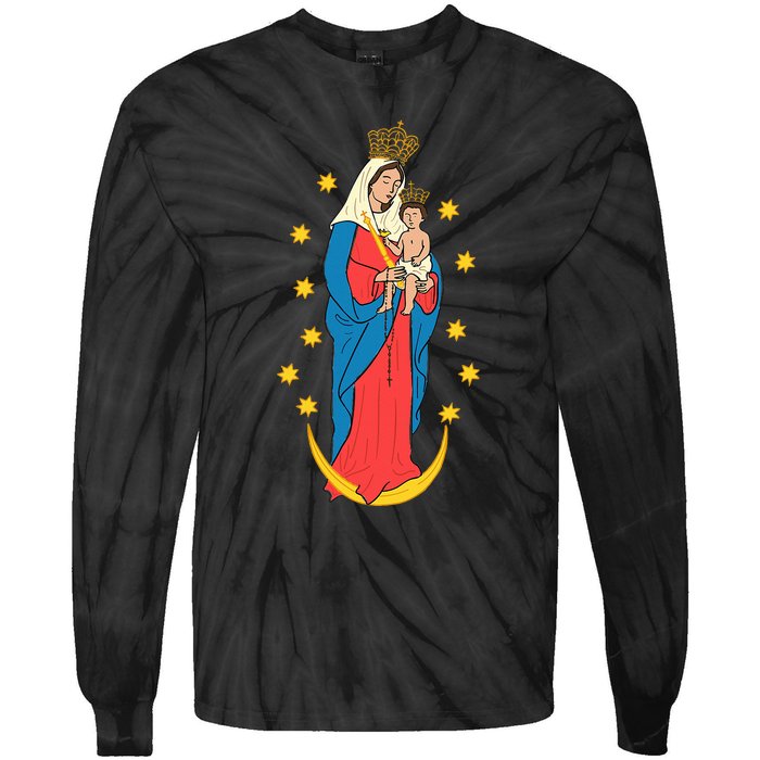 Chiquinquira Lady Of The Rosary Tie-Dye Long Sleeve Shirt