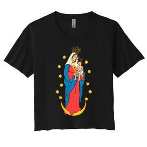 Chiquinquira Lady Of The Rosary Women's Crop Top Tee