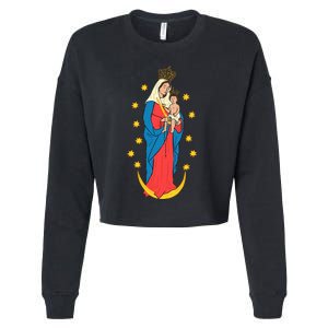 Chiquinquira Lady Of The Rosary Cropped Pullover Crew