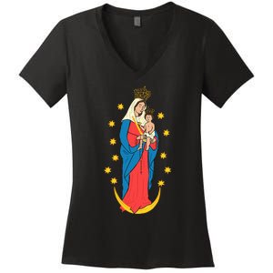 Chiquinquira Lady Of The Rosary Women's V-Neck T-Shirt