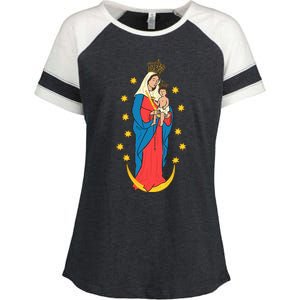 Chiquinquira Lady Of The Rosary Enza Ladies Jersey Colorblock Tee