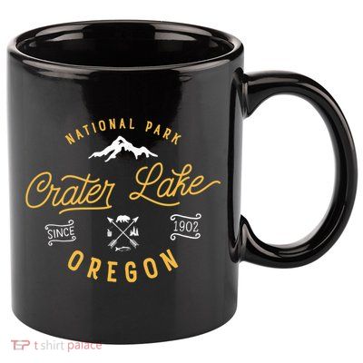 Crater Lake Oregon National Park Vintage Retro Outdoor Novelty 11oz C Handle Ceramic Mug