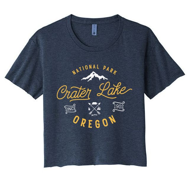 Crater Lake Oregon National Park Vintage Retro Outdoor Novelty Crop Top