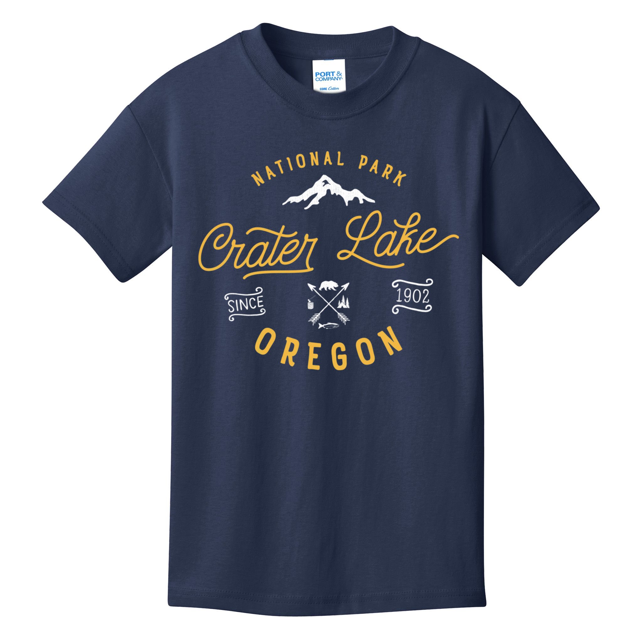Crater Lake Oregon National Park Vintage Retro Outdoor Novelty Kids T-Shirt