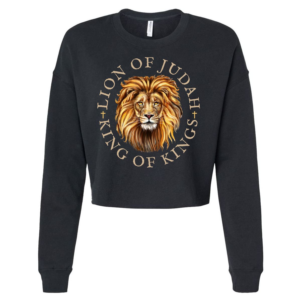Christian Lion Of Judah Jesus Christ Gift Cropped Pullover Crew