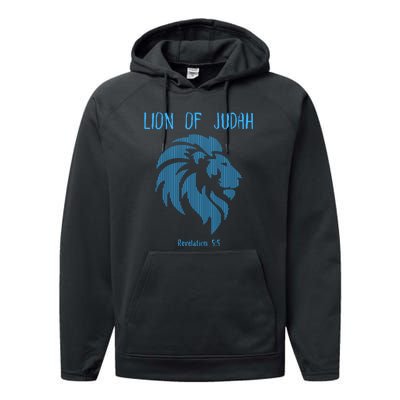 Christian Lion Of Judah Jesus Christ Gift Performance Fleece Hoodie