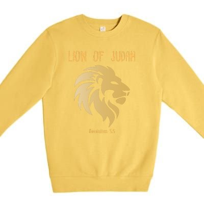 Christian Lion Of Judah Jesus Christ Gift Premium Crewneck Sweatshirt