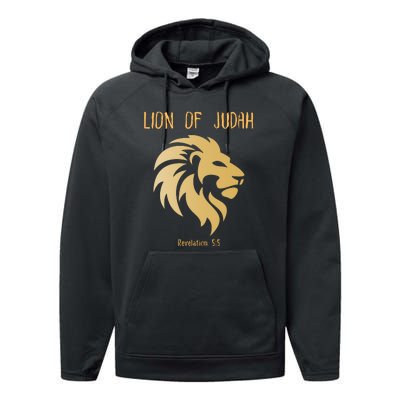 Christian Lion Of Judah Jesus Christ Gift Performance Fleece Hoodie