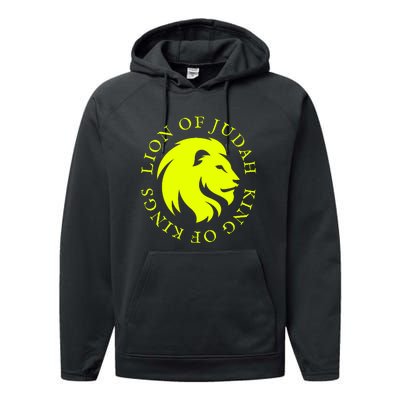 Christian Lion Of Judah Jesus Christ Gift Performance Fleece Hoodie