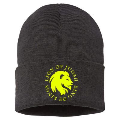 Christian Lion Of Judah Jesus Christ Gift Sustainable Knit Beanie