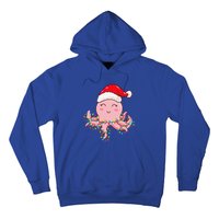 Christmas Lights Octopus Wearing Xmas Hat Cute Octopus Lover Hoodie